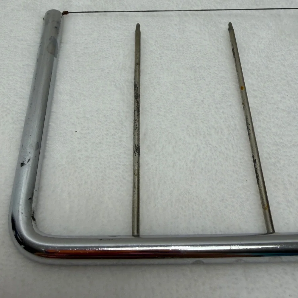 VTG MCM Red Bakelite Handle Cheese Slicer Stainless‎ Steel Wire Cutter MCM